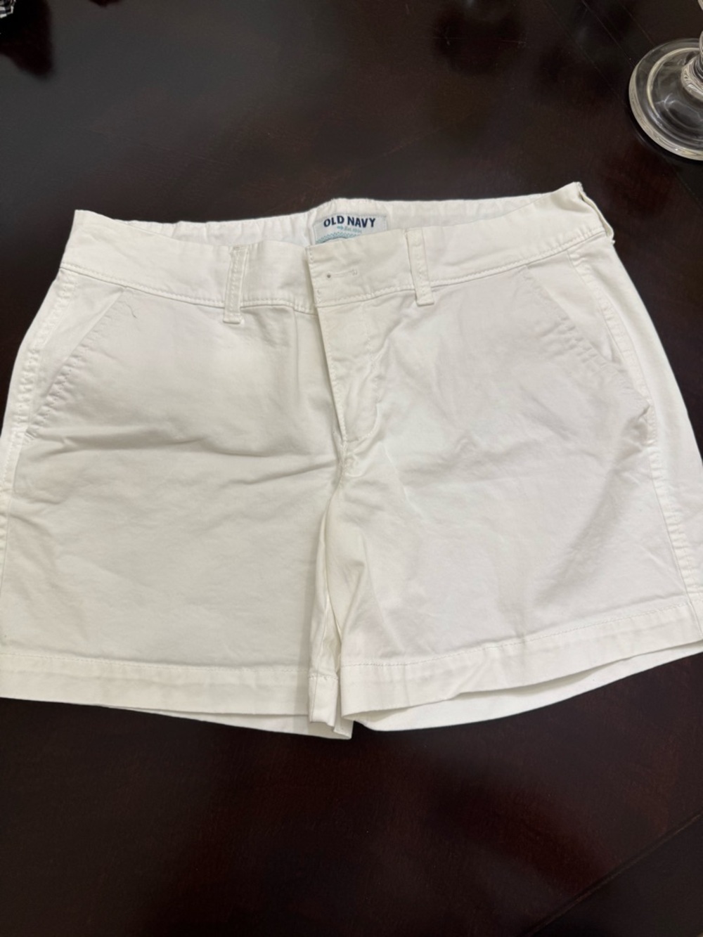 Old Navy White Cotton Chino Bermuda Shorts